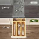 BAMEOS Silverware Organizer, Utensil Drawer Organizer, 4 Slots Kitchen Drawer Organizer, Bamboo Flatware Organizer for Drawer in Natural by CozyNest Decor