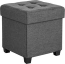 SONGMICS 15 Inches Cube Storage Ottoman, Bedroom Bench with Storage, Foot Stool with Feet, Holds Up to 660 lb, Dark Gray ULSF14GYZ by CozyNest Decor