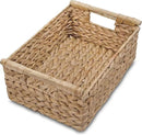 VATIMA Hyacinth Medium Wicker Basket 13.6x9.5x5.6" - With Handle, Living Room Decor, Rectangular Design by CozyNest Decor