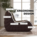Bean Bag Chair, Loveseat Fireside Chair Bean Bag Sofa Large Bean Bag Chair for Adults, 2 Seater Bean Bag Chairs for Teens with High Density Comfortable Foam, Bean Bag for Living Room, Bedroom(Coffee) by CozyNest Decor