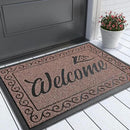Yimobra Welcome Mat Outdoor Indoor, Waterproof Heavy Duty Front Door Mat Outside Entrance, Extra Sturdy Non-Slip Doormat, Low Profile, Dirt Trapping, 36x24 Inches, Maroon by CozyNest Decor