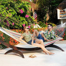 Lazy Daze 12 FT Sunbrella Quilted Hammock Double Hammock with Hardwood Spreader Bar, for Patio Outdoor Outside All Weather, 450 lbs Capacity, Carousel Confetti by GreenHaven Gardens