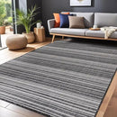 Stripe Outdoor Rug 5x7 Washable Outside Carpet for Indoor Patio Porch Waterproof Easy Cleaning Non Shedding Area Rugs Dark Gray 5 x 7 by CozyNest Decor