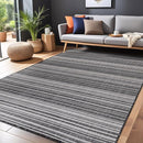 Stripe Outdoor Rug 8x10 Washable Outside Carpet for Indoor Patio Porch Waterproof Easy Cleaning Non Shedding Area Rugs Dark Gray 8 x 10 by CozyNest Decor