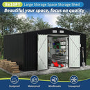 8x10 FT Metal Storage Sheds Outdoor with Floor, Metal Yard Sheds Garden Shed Kit, MetalTool Shed with Lockable Door, Metals UtilitySheds Buildings with Air Vent for Backyard Garden Patio Lawn by GreenHaven Gardens