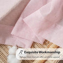 FMFUNCTEX Linen Sheer Curtains for Bedroom, Pink Curtains 96 inches Long for Living Room, Blush Pink Farmhouse French Flax Blend Window Draperies, Rod Pocket 2 Panels Set by CozyNest Decor