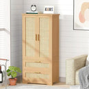 50.4" H Bathroom Storage Cabinet, Modern Floor Cabinet with Adjustable Shelf, Small Pantry with 2 Doors & Drawers, Storage Cabinet for Bathroom, Living Room, Kitchen, Natural KES007MCWG by CozyNest Decor