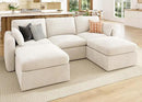 HONBAY Sectional Couch with Storage Seats, Modular Sectional Sofa with Storage Ottoman, U Shaped Sectional Couches for Living Room,Beige by CozyNest Decor