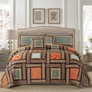 NEWLAKE Cotton Patchwork Bedspread, 3-Piece Bedding Quilt Set with Real Stitched Embroidery, Reversible Matelasse Bed Coverlet Set,Bohemian Farmhouse,King Size by CozyNest Decor