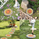 Sunflower Stepping Stones Outdoor Garden - Pavers for Outside Walkway Garden Stones Garden Stepping Stones Outdoor Decorative Stone for Garden 9.5 * 9.5 * 0.7 Inch LC Lcdecohome by CozyNest Decor