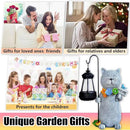 Solar Cat Garden Statues Outdoor Décor with Lantern- Cat Figurines Solar LED Light Lawn Ornaments - Yard Decorations for Patio, Balcony, Backyard -Unique House Warming Gifts for Mom by CozyNest Decor