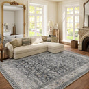 Machine Washable Rugs for Living Room: 6x9 Bedroom Rug Vintage Boho Area Rug Stain Resistant Non Slip Low Pile Lightweight Soft Carpets for Living Room Dining Room Kitchen Nursery Kids Room Farmhouse by TinyTreasures Baby Boutique