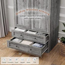 Brafab Armoire Wardrobe Closet with 2 Modern Doors, 71" Tall Freestanding Closet Wardrobe Cabinet with Drawers and Hanging Rail, Light Wooden Storage Cabinet with Shelve for Bedroom (Grey, 4 Doors) by CozyNest Decor