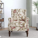Lumibee Wingback Accent Chair,High Back Floral Armchairs in Fabric,Comfy Upholstered Reading Single Sofa Chair with Solid Wood Legs for Living Room,Bedroom,Office-Floral Beige by CozyNest Decor