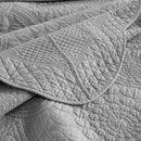 MarCielo 3-Piece 100% Cotton Oversized Bedspread Lightweight Quilt Coverlet Embroidery Farmhouse Bedding Set (Tf Light Grey, Oversized Queen (100"x106")) by CozyNest Decor
