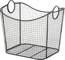 Deco 79 Metal Decorative and Functional Storage Basket Deep Basket Organizer with Round Handles, Basket for Storage 20" x 18" x 20", Black