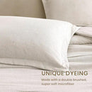 Monbix King Size Comforter Set, Oatmeal Cationic Dyeing Bed Set Reversible, King Size Comforter Set 7 Pieces Bed in a Bag with Comforter, Sheets, Pillowcases & Shams by CozyNest Decor