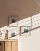 HAUS AND HUES Solid Oak Wood 10”x10” Picture Frames Matted to 5”x5” Set of 3 - Minimalist 10x10 Frame Set, 10x10 Picture Frames, 3 Picture Frame Set for Posters (Beige Oak Frames) by CozyNest Decor