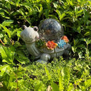Solar Turtle Statue Garden Decor with Succulent Cracked Glass LED Lights Outdoor Decor Tortoise Figurines for Yard Lawn Balcony Patio Mom Decorations Women Birthday Housewarming Gifts by GreenHaven Gardens