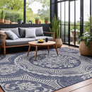 Medallion Outdoor Rug 5x7 Washable Outside Carpet for Indoor Patio Porch Waterproof Easy Cleaning Non Shedding Area Rugs Blue 5 x 7 by CozyNest Decor