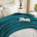 Carriediosa Chunky Knit Throw Blanket 60" X 80" Twin, 100% Hand Made Large Chenille Loop Yarn Soft Fluffy Throws for Couch Sofa Bed, Big Crochet Cozy Heavy Thick Cable Woven Blankets, Teal by CozyNest Decor