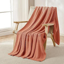 Joydeco Chunky Cable Knit Throw Blanket, Lightweight 100% Cotton Soft Cozy Throw Twin Blanket for Couch Bed and Sofa, Rustic Breathable Farmhouse Blanket Gift for Women Men(Burnt Orange, 51"x63") by CozyNest Decor
