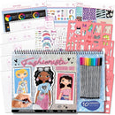 Fashion Angels Fashionista Sketch Set, Includes Sketch Pad with Stencils & Stickers, Fashion Design Sketch Book for Girls, Ideal Drawing Kit for Kids by TinyTreasures Baby Boutique