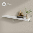 BAMEOS Floating Shelves,31 in W White Wall Mounted Wooden Shelves with Invisible Brackets Set of 2, Hanging Wall Shelves Decoration for Bedroom, Bathroom, Living Room and Kitchen by CozyNest Decor