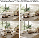 LINSY HOME Modular Sectional Sofa - 123'' Oversized Sleeper Sofa Cloud Couch Corduroy Sofa Bed with Movable Ottoman Soft Modern Comfy Couch for Living Room Apartment Office, Beige by CozyNest Decor
