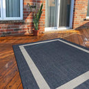 CAMILSON Outdoor Rug 10x14, Large Modern Outside Rugs for Patios Porches Waterproof Durable Washable Non-Shedding, Easy-to-Clean Indoor Outdoor Area Carpet (10 x 14, Bordered - Blue/White) by CozyNest Decor