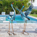 chisheen Crane Garden Statues Outdoor Metal Heron Yard Art Crane for Garden Sculptures Patio Lawn Ornaments,Set of 2 by GreenHaven Gardens