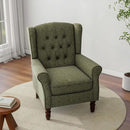 Accent Chair, Upholstered Armchair with Button Tufted High Back & Solid Wood Legs, Comfy Wingback Reading Single Sofa Chair for Small Spaces, Living Room, Bedroom (Green, Set of 1) by CozyNest Decor