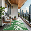 GENIMO Outdoor Rug 8' x 10' Waterproof for Patios Clearance, Reversible Outdoor Plastic Straw Camping Rug Carpet, Large Area Rugs Mats for RV, Picnic, Backyard, Deck, Balcony, Porch, Dark Green&White by CozyNest Decor