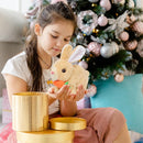 Easfan Easter Hopping Bunny Plush with Carrot Jumping Spotted Rabbit Ears Nose Moving Educational Plush Toy Interactive Toy Electric Birthday Gift for Toddlers Kids,7" by TinyTreasures Baby Boutique
