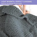 Bigacogo Chunky Knit Throw Blanket for Couch, 40x80 inches, 100% Hand Knitted with Thick Jumbo Chenille Yarn, Cozy Soft Large Rope Knot Cable Crochet Blankets for Sofa Bed Living Room, Iron Gray by CozyNest Decor