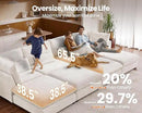 Oversized Modular Sofa, Extra Deep Cloud Chenille Sectional Couch with Ottoman Chaise, Fluffy Chenille 2 Seater Sofa Bed for Living Room, Villa (Loveseat Sofa, Chenille White) by CozyNest Decor