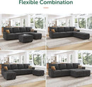HONBAY Sectional Sofa with Storage Seat U Shaped Couch with Reversible Chaise Convertible Sectional Couches for Living Room,Dark Grey by CozyNest Decor