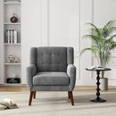 UIXE Accent Chair, Velvet Upholstered Armchair for Living Room, Modern Club Arm Chairs Comfy Single Sofa Button Tufted Bedroom Reading Seat - Gray, Set of 1 by CozyNest Decor