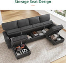 HONBAY Sectional Sofa with Storage Seat U Shaped Couch with Reversible Chaise Convertible Sectional Couches for Living Room,Dark Grey by CozyNest Decor