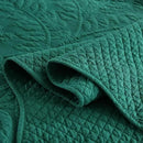 MarCielo 3-Piece 100% Cotton Oversized Bedspread Lightweight Quilt Coverlet Embroidery Farmhouse Bedding Set T0 (Emerald, Oversized Queen (100"x106")) by CozyNest Decor
