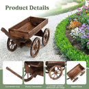 Wood Wagon Planter for Outdoor Balcony Decor - Garden Rustic Wooden Flower Cart with Wheels for Outside Garden Decor Wheelbarrow Planter for Patio by GreenHaven Gardens