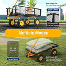 VIVOHOME Heavy Duty 550 Lbs Capacity Mesh Steel Garden Cart Folding Utility Wagon with Removable Sides (Black) by GreenHaven Gardens
