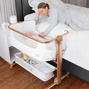 KoolerThings Baby Bassinet, Bedside Sleeper for Baby, Easy Folding Portable Crib with Storage Basket for Newborn, Bedside Bassinet, Comfy Mattress/Travel Bag Included (Bassinet) (White & Gold) by CozyNest Decor