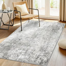 Washable Area Rugs 4'x6' Non-Slip Modern Abstract Soft for Living Room Entryway Bedroom Nursery, Print Pattern, Gray White Grey by TinyTreasures Baby Boutique