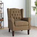 Lumibee High Back Accent Chair,Upholstered Wingback Armchair with Solid Wood Legs for Small Spaces,Comfy Single Sofa Chair for Living Room,Bedroom,Office-Gray by CozyNest Decor