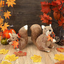 winemana Set of 2 Fall Table Decor-Squirrels with Leaves Pine Cones Thanksgiving Home Decorations Indoor Sisal Figurines, Cozy Fall Office Harvest Centerpiece Christmas Kitchen Décor by CozyNest Decor