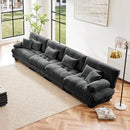 Modular Sectional Sofa Cloud Couch 4-Seater Deep Seat Sofa Couch, Oversized Couch Bed Sectional Couch with Round Bolster Armrests 6 Pillows, Modern Sofa Chair Comfy Couch(Gray) by CozyNest Decor