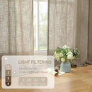 LAMIT Taupe Linen Curtains 95 Inch Length 2 Panels for Living Room/Bedroom, Semi Sheer Light Filtering Farmhouse Bronze Grommet Long Soft Thick Linen Textured Window Drapes, 52 x 95 Inch by CozyNest Decor
