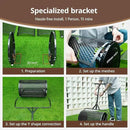 Compost Spreader 30 Inch Peat Moss Spreader with Installation Support Accessories, Metal Mesh Roller Lawn Spreader for Top Soil, Manure, Mulch, Top Dressing - Garden spreaders for lawns by GreenHaven Gardens