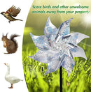 Hausse 10 Pack Reflective Pinwheels with Stakes (Assembly Required), Extra Sparkly Pin Wheel for Garden Decor, Bird Repellent Devices Deterrent to Scare Birds Away from Yard Patio Farm by CozyNest Decor